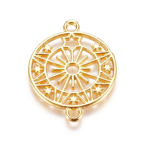 

PandaHall Zinc Alloy Links connectors, Open Back Bezel, For DIY UV Resin, Epoxy Resin, Pressed Flower Jewelry, Flat Round, Golden...