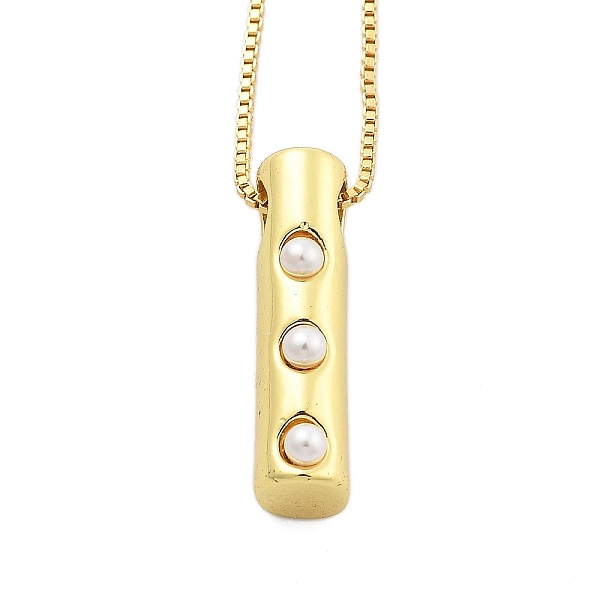 Colliers à chaîne en forme de boîte avec pendentif en forme de lettre en laiton et en plastique pour femmes