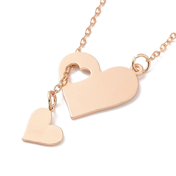 

PandaHall 302 Stainless Steel Heart Puzzle Pendant Lariat Necklaces, Lariat Y Necklace with Cable Chains for Women, Light Gold, 18.50 inch...