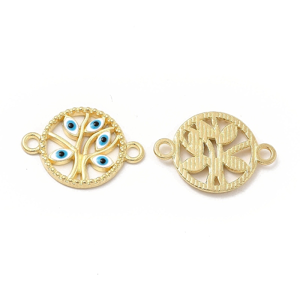 

PandaHall Alloy Enamel Connector Charms, Flat Round Tree Links with Evil Eye, Golden, Nickel, White, 16.5x23.5x2mm, Hole: 2mm Alloy+Enamel...