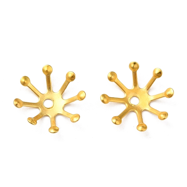 

PandaHall Iron Bead Caps, Multi-Petal, Flower, Golden, 11x3mm, Hole: 1.5mm Iron