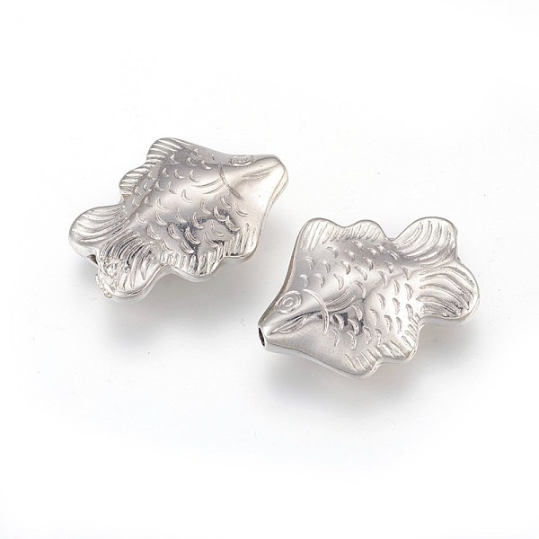 

PandaHall CCB Plastic Beads, Fish, Platinum, 26x20x8mm, Hole: 2mm Plastic Fish