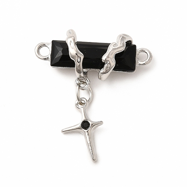 

PandaHall Alloy Connector Charms, with Black Resin, Cross Links, Platinum, 33x29.5mm, Hole: 2.1~2.6mm Alloy+Resin Cross Black