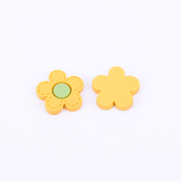 

PandaHall Resin Cabochons, DIY Accessories, Flower, Yellow, 17x18x3mm Resin Flower Yellow