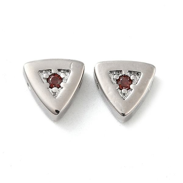 

PandaHall Real Platinum Plated Brass Micro Pave Cubic Zirconia Bead, Triangle, Coconut Brown, 7.5x8x3.5mm, Hole: 1mm Brass+Cubic Zirconia...