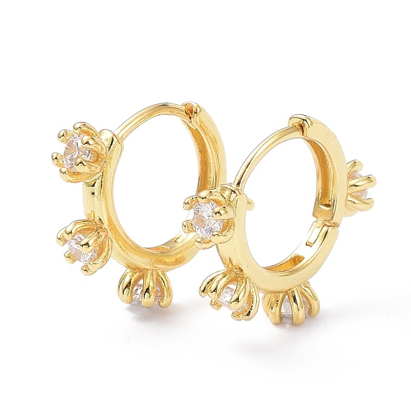 

PandaHall Brass Inlaid Cubic Zirconia Hoop Earrings, Real 18K Gold Plated, Cadmium Free & Lead Free, Flower, Clear, 16x18.5x4mm, Pin: 0.8mm...