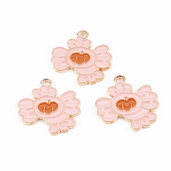 

PandaHall Light Gold Tone Alloy Enamel Pendants, Cadmium Free & Lead Free, Halloween, Candy, Pink, 23x21.3x1.2mm, Hole: 1.8mm Alloy+Enamel...