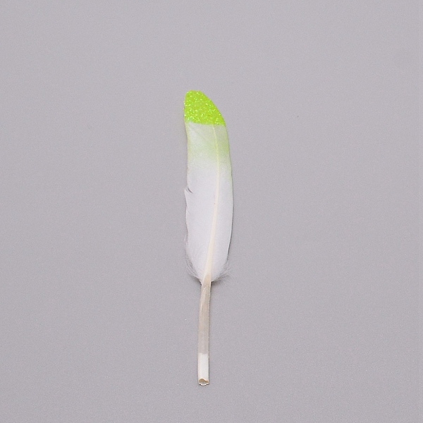 PandaHall Glitter Goose Feather Costume Accessories, Gradient Color, Sewing Craft Decoration, Feather, Green Yellow, 100~150x17~22x3~3.5mm...