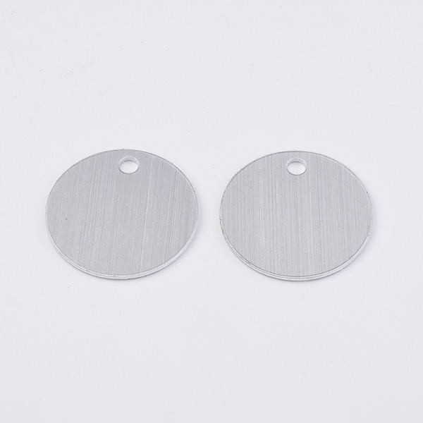 

PandaHall Aluminum Pendants, Blank Tags, Flat Round, Platinum, 30x1mm, Hole: 3.7mm Aluminum Flat Round
