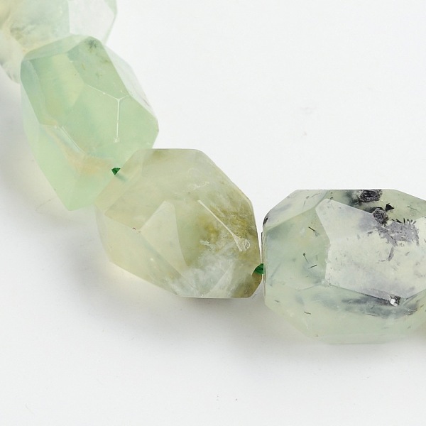 

PandaHall Nuggets Natural Prehnite Beads Strands, 15~22x8~17mm, Hole: 1mm, about 18~22pcs/strand, 15 inch Prehnite Nuggets