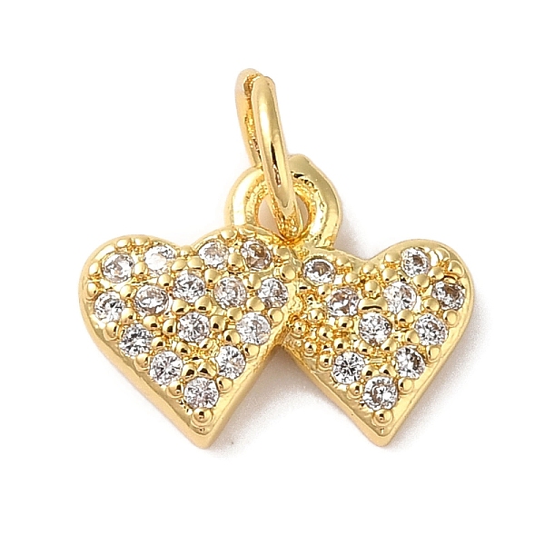 

PandaHall Rack Plating Brass & Clear Cubic Zirconia Pendants, Cadmium Free & Lead Free, Long-Lasting Plated, Heart, with Jump Ring, Real 18K...