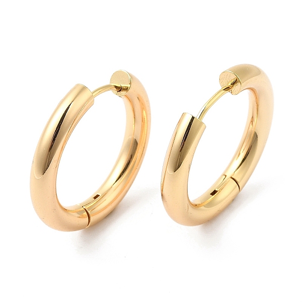 

PandaHall Brass Huggie Hoop Earrings, Real 18K Gold Plated, 24.5mm Brass Ring