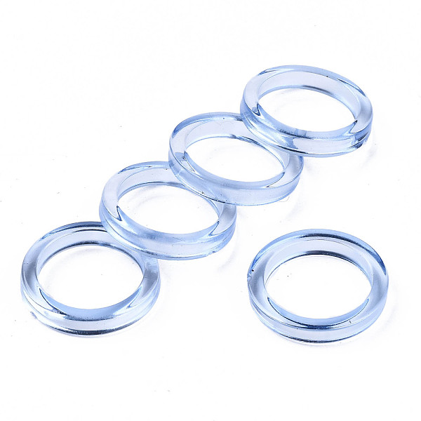 

PandaHall Transparent Acrylic Finger Rings, Ring, Light Sky Blue, US Size 7 1/2(17.7mm) Acrylic