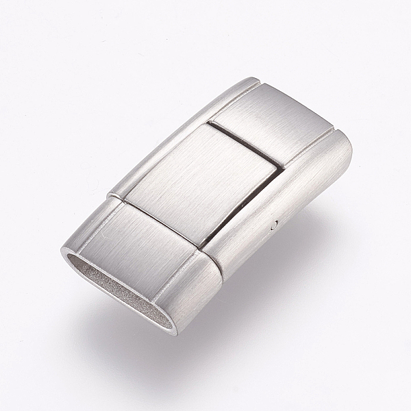 

PandaHall 304 Stainless Steel Bayonet Clasps, Rectangle, Frosted, Stainless Steel Color, 24x12.5x5mm, Hole: 3x11mm 304 Stainless Steel