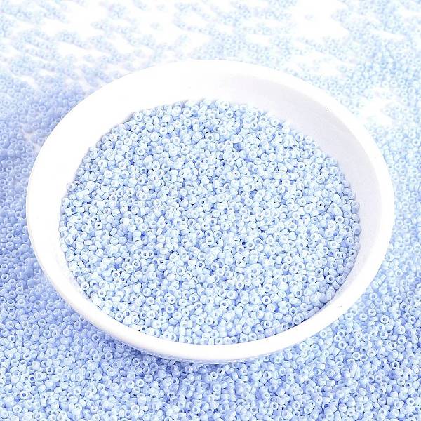 PandaHall MIYUKI Round Rocailles Beads, Japanese Seed Beads, 15/0, (RR3329) Opaque Light Steel Blue, 15/0, 1.5mm, Hole: 0.7mm, about...