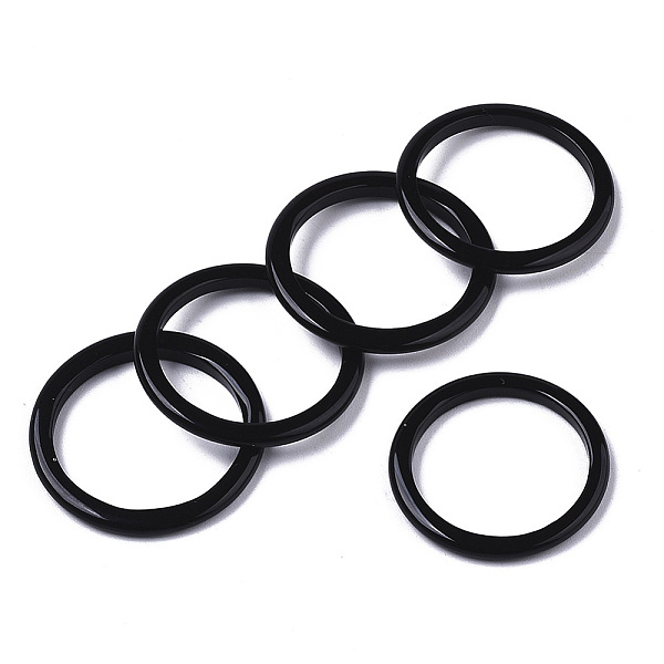 

PandaHall Natural White Chalcedony Linking Rings, Dyed, Ring, Black, 22~24x2~3mm, Inner Diameter: 17~18mm Chalcedony Ring Black