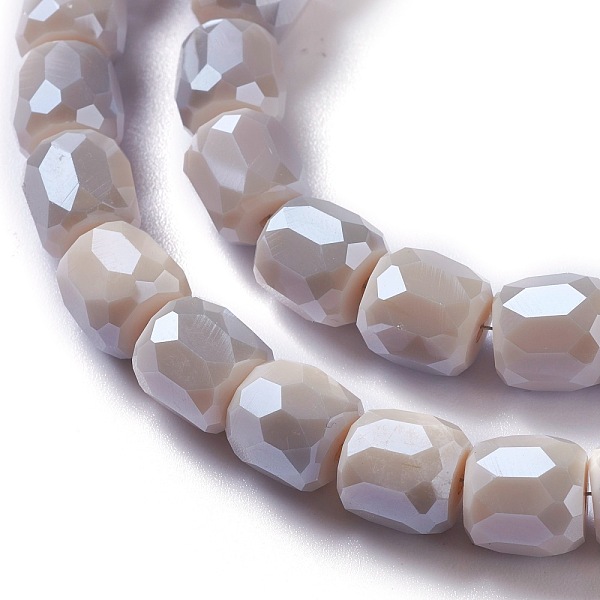 

PandaHall Electroplate Opaque Glass Beads, Faceted Barrel, Dark Gray, 10x10mm, Hole: 1mm Glass Barrel
