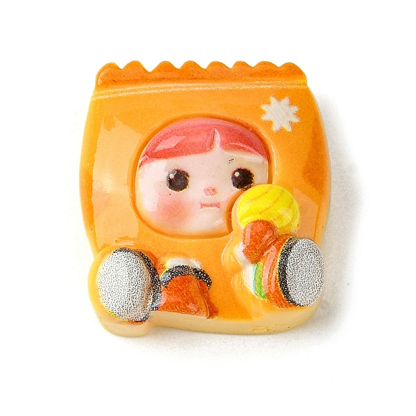 

PandaHall Cartoon Boy Opaque Resin Decoden Cabochons, Orange, 23.5x21x10mm Resin Human Orange