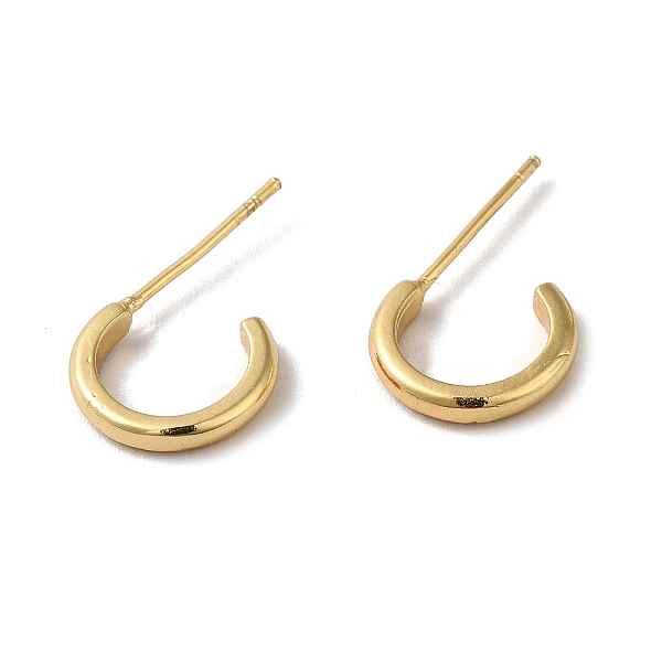 

PandaHall Rack Plating Brass Round Stud Earrings for Women, Lead Free & Cadmium Free, Real 18K Gold Plated, 11x10x2mm, Pin: 0.7mm Brass...