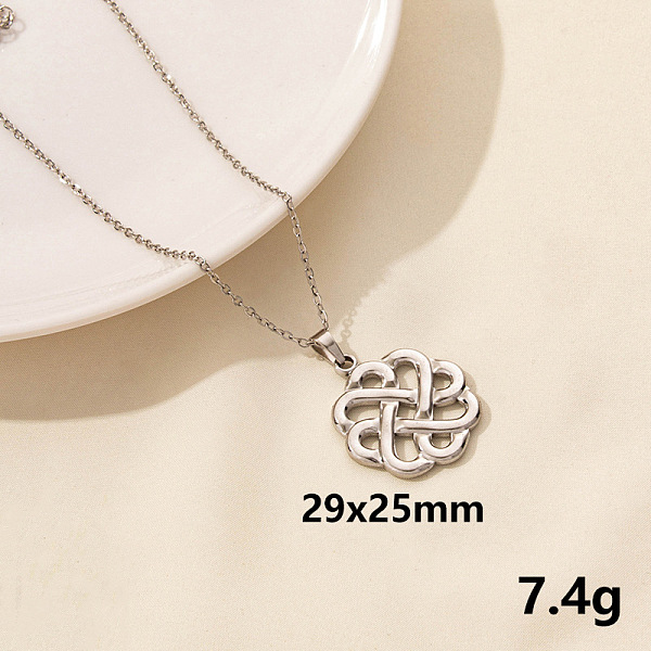 

PandaHall 304 Stainless Steel Knot Pendant Necklaces, Cable Chain Necklaces Stainless Steel Others