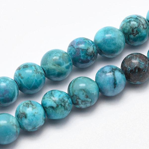 

PandaHall Natural Marble Beads Strands, Round, Dyed & Heated, Dark Turquoise, 6mm, Hole: 1mm, about 62pcs/strand, 15 inch(38cm) Natural..., Cyan