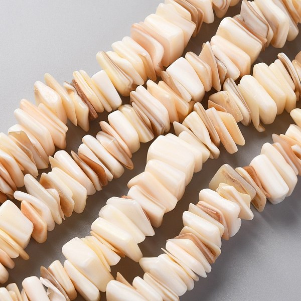 

PandaHall Natural Freshwater Shell Beads Strands, Square, Seashell Color, 11~16.5x10~13x1~7mm, Hole: 1.2mm, about 190pcs/strand, 14.96 inch...