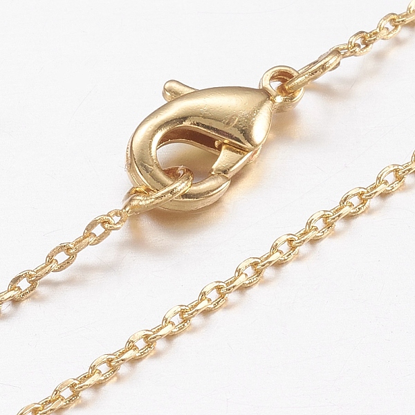 

PandaHall Brass Chain Necklaces, Cross/Rolo Chain, with Lobster Claw Clasps, Real 18K Gold Plated, 17.7 inch(45cm) Brass