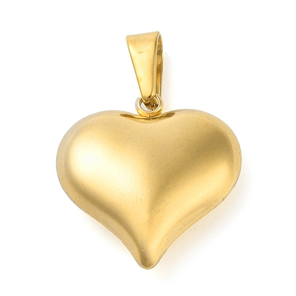 

PandaHall Vacuum Plating 304 Stainless Steel Pendants, Heart Charm, Golden, 26.5x25x9mm, Hole: 10x4.5mm 304 Stainless Steel Heart