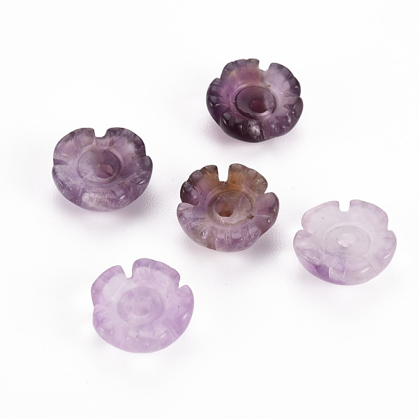 

PandaHall Natural Amethyst Beads, Flower, 10x10x4mm, Hole: 1.5mm Amethyst Flower