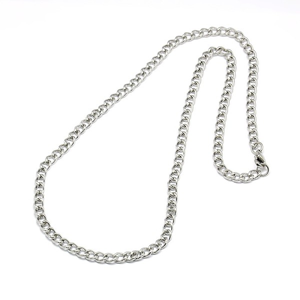 

PandaHall 304 Stainless Steel Curb Chain/Twisted Chain Necklace Making, with Lobster Claw Clasps, Stainless Steel Color, 22 inch~24 inch...