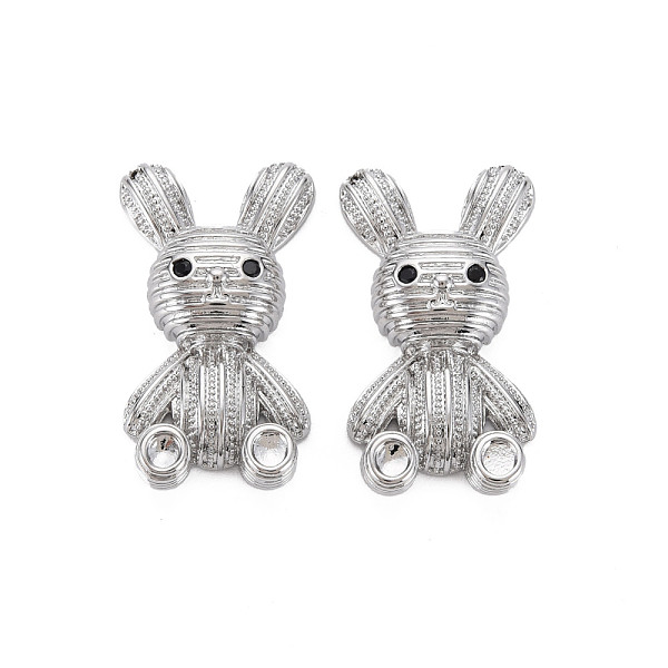 

PandaHall Brass Micro Pave Black Cubic Zirconia Pendants, Nickel Free, Rabbit, Real Platinum Plated, 30x16x5.5mm, Hole: 1mm Brass+Cubic...