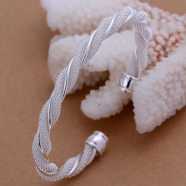 

PandaHall Trendy Brass Cuff Bangles For Women, Silver Color Plated, 65mm Brass Silver