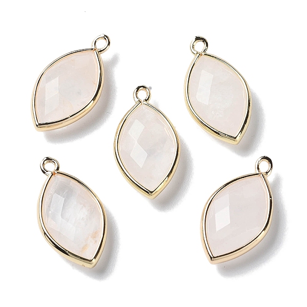 

PandaHall Natural Quartz Crystal Pendants, Rock Crystal Pendants, with Golden Brass Edge, Faceted, Horse Eye, 22x12x5.5mm, Hole: 1.8mm...