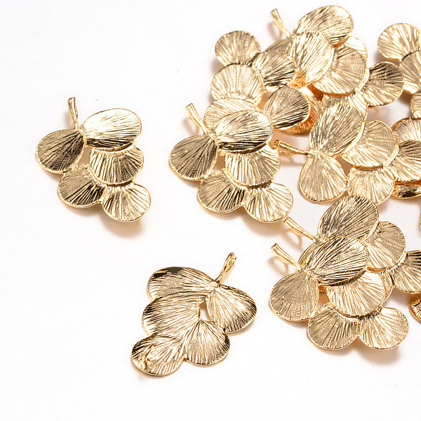 

PandaHall Brass Pendants, Leaf, Light Gold, 29x20x1.5mm, Hole: 2mm Brass Leaf