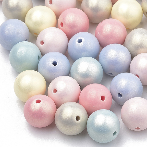 

PandaHall Spray Painted Style Acrylic Beads, Rubberized, Round, Mixed Color, 13x14mm, Hole: 2.5mm, about 350pcs/500g Acrylic Round..., Multicolor