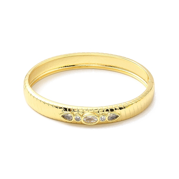 

PandaHall Cubic Zirconia Oval Hinged Bangle, Real 18K Gold Plated Brass Jewelry for Women, Clear, Inner Diameter: 2x2-3/8 inch(5x5.95cm)...