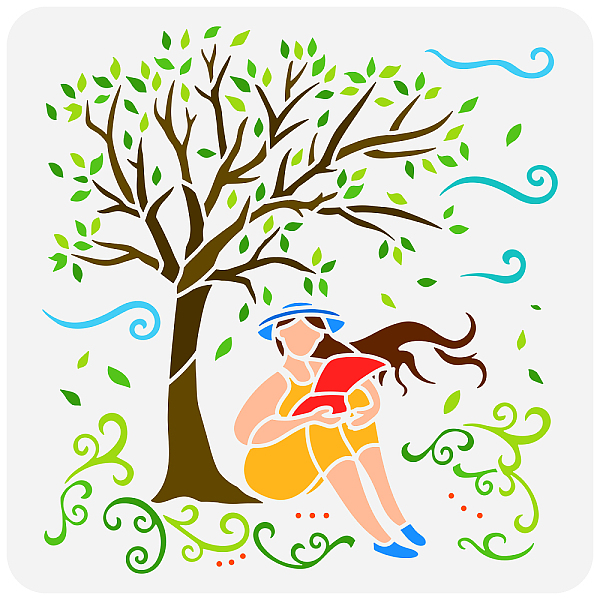 

PandaHall PET Hollow Out Drawing Painting Stencils, for DIY Scrapbook, Photo Album, Tree Pattern, 30x30cm Plastic Tree