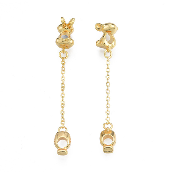 

PandaHall Brass Beads, with Chain, Nickel Free, Rabbit with Carrot, Real 18K Gold Plated, 58mm Brass Rabbit
