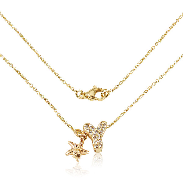 Colliers pendentifs en laiton sertis de micro-pavés de zirconiums cubiques transparents et de strass