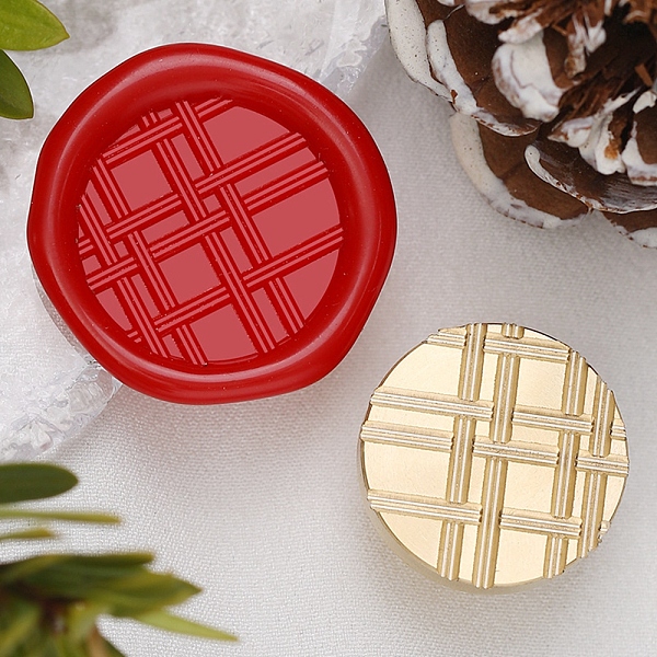 

PandaHall Texture Theme Roung Brass Stamp Head, for Wax Seal Stamp, Wedding Invitations Making, Golden, Line, 25x14.5mm, Inner Diameter...