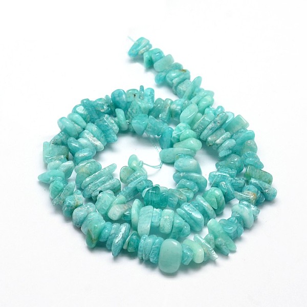 

PandaHall Natural Amazonite Chip Beads Strands, 5~14x4~10mm, Hole: 1mm, about 15.5 inch~16.1 inch Amazonite Chip