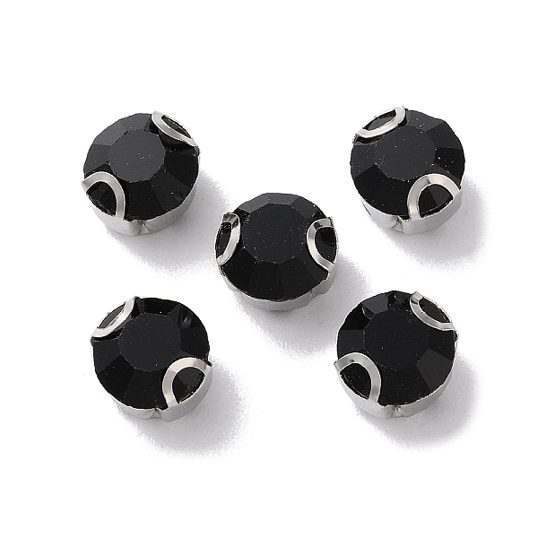 

PandaHall Round Sew on Rhinestone, Multi-strand Links, Glass Rhinestone, with Stainless Steel Prong Settings, Garments Accessories, Faceted..., Black