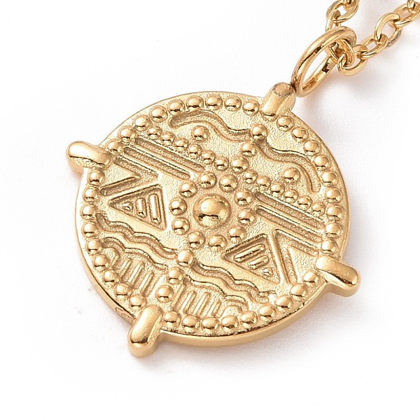 

PandaHall Ion Plating(IP) 304 Stainless Steel Wave Pattern Pendant Necklace for Women, Golden, 17.83 inch(45.3cm) 304 Stainless Steel Others