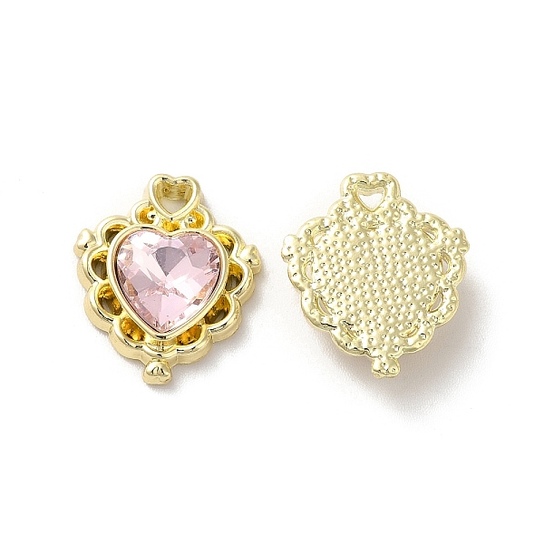 

PandaHall Alloy Pendant, with Glass, Light Gold, Lead Free & Cadmium Free, Heart Charm, Misty Rose, 17x15x5mm, Hole: 1.5x2mm Alloy+Glass...
