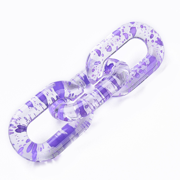 

PandaHall Transparent Acrylic Linking Rings, Quick Link Connectors, for Cable Chains Making, Oval, Medium Purple, 31x19.5x5mm, Inner...