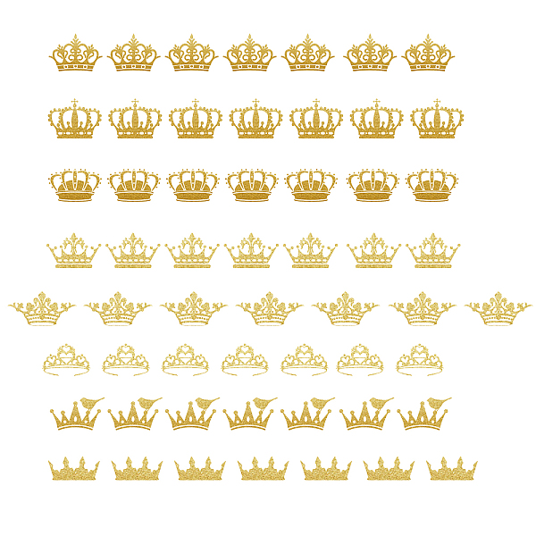 PandaHall SUPERDANT 8 Style Gold Crown Theme Wall Sticker Bird on Crown Wall Decals Self Adhesive Wall Decor Art Removable PVC Decal for for...