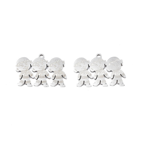 

PandaHall 201 Stainless Steel Pendants, Boy, Stainless Steel Color, 16x22x1mm, Hole: 1.4mm 201 Stainless Steel Human