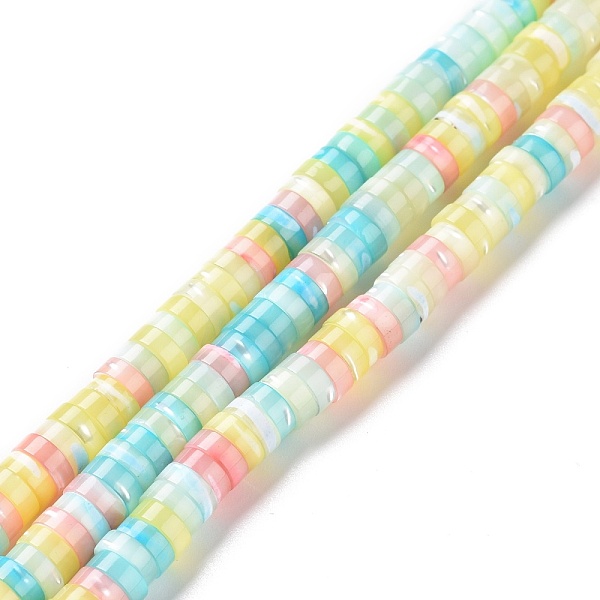 

PandaHall Natural Trochid Shell Beads Strands, Dyed, Flat Round, Aquamarine, 6x1.5~2.5mm, Hole: 0.9mm, about 168~225pcs/strand, 15.55 inch..., Green