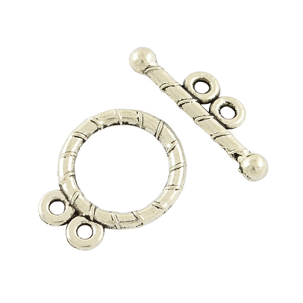 

PandaHall Tibetan Style Alloy Flat Round Toggle Clasps, Cadmium Free & Lead Free, Antique Silver, Flat Round: 15.5x12x1.5mm, Hole: 1.5mm...