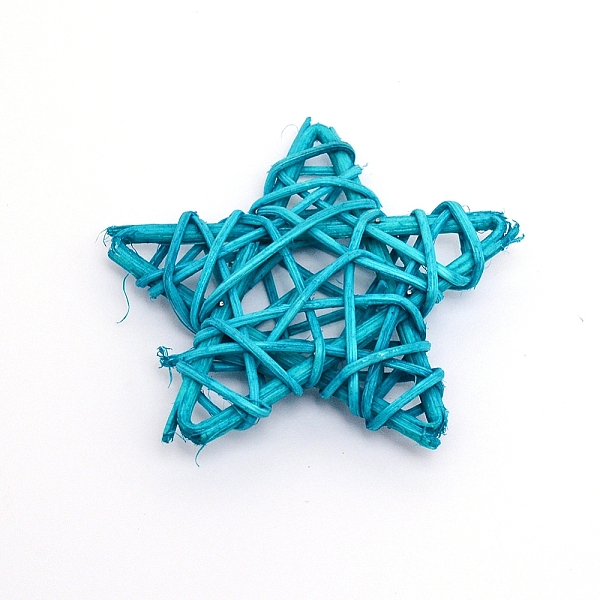 

PandaHall Rattan Art Craft, Star, Dark Cyan, 60~63x60~64x12~17mm Rattan Star